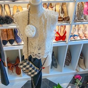 Chic wish lace cap sleeve top